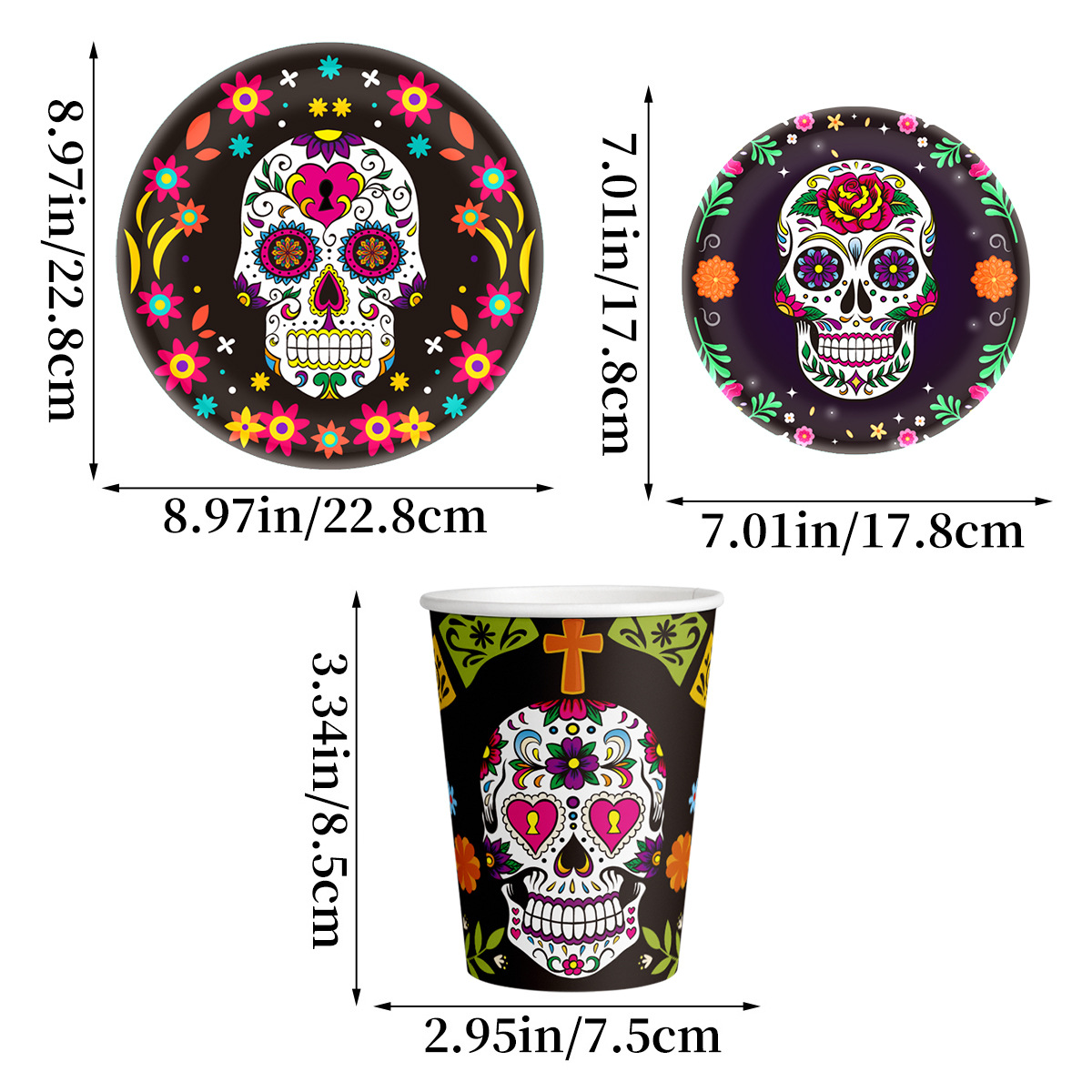 Custom Disposable Tableware Manufacturer - Dia de los Muertos Party Supplies Set - Image 2