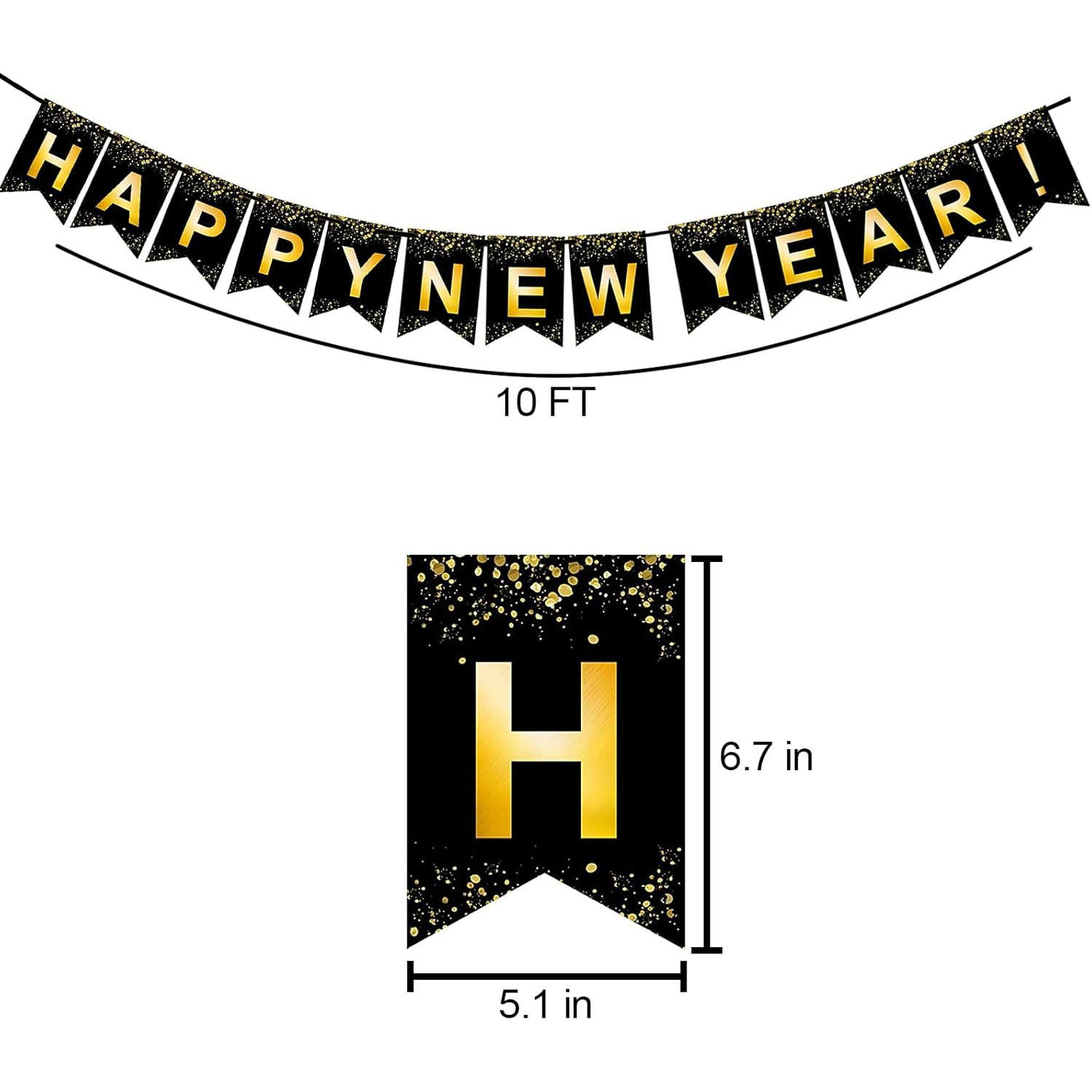 Custom Paper Banner - Elegant Starlight Happy New Year Decor - Image 6