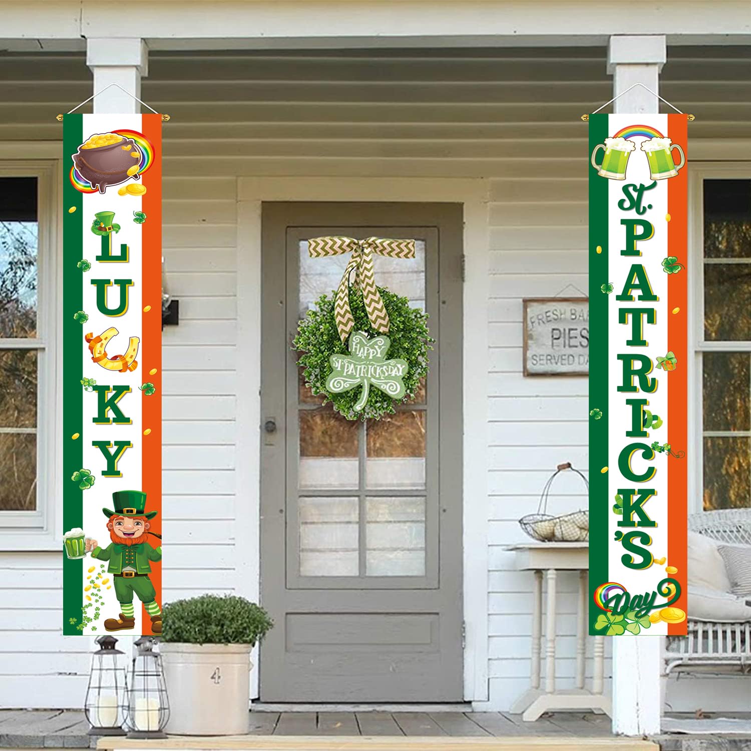 Oem Porch Sign Factory - St Patrick's Day Porch Sign Door Hanging Banners - Image 2