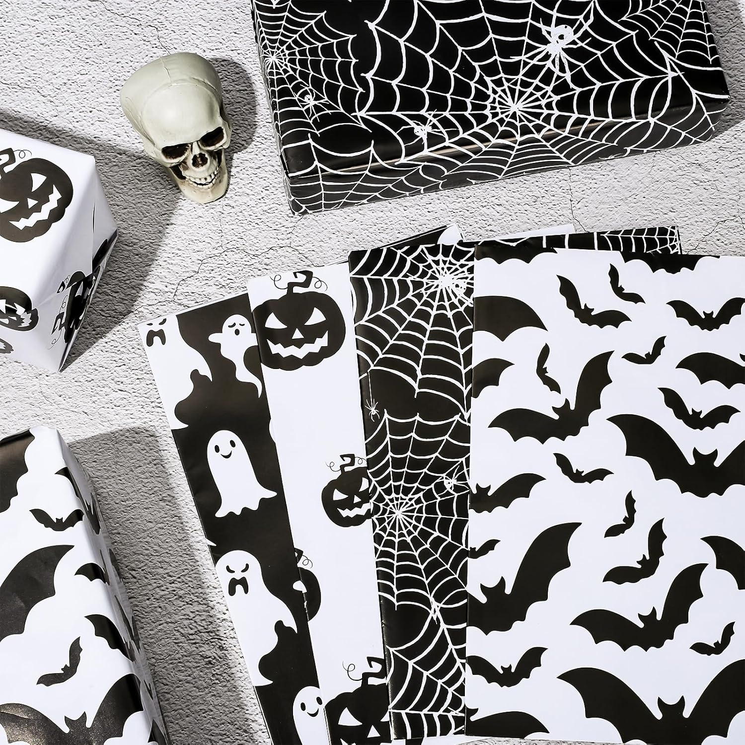 Wholesale Party Supplies - Halloween Wrapping Paper Ghost Pumpkin Bat Design - Image 4