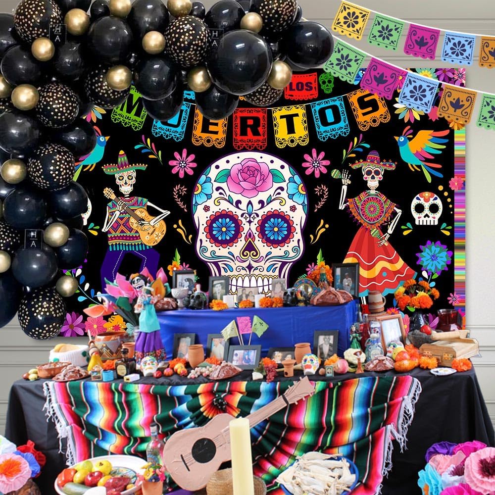 Custom Backdrop Banner - Dia De Los Muertos Party Backdrop Banner - Image 3