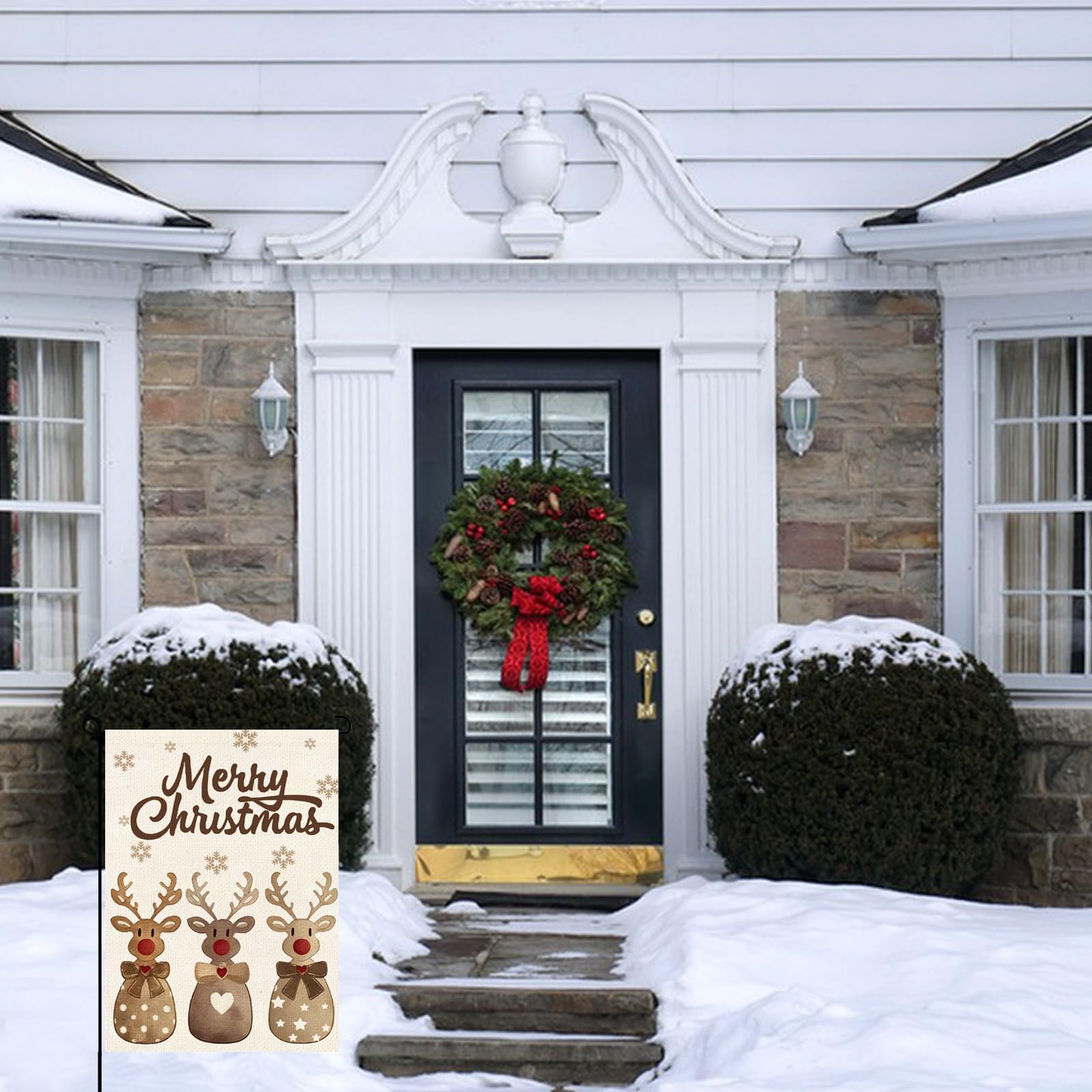 OEM Garden Flag Factory - Merry Christmas Reindeer Outdoor Flag - Image 6