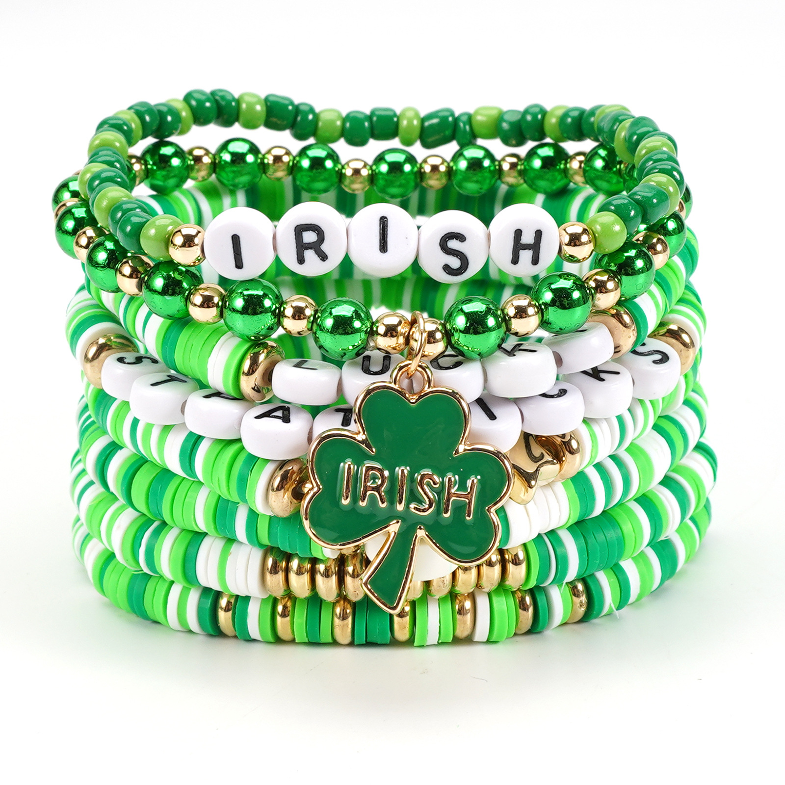Wholesale Beaded Bracelets - St Patrick's Day Festival Jewelry Set