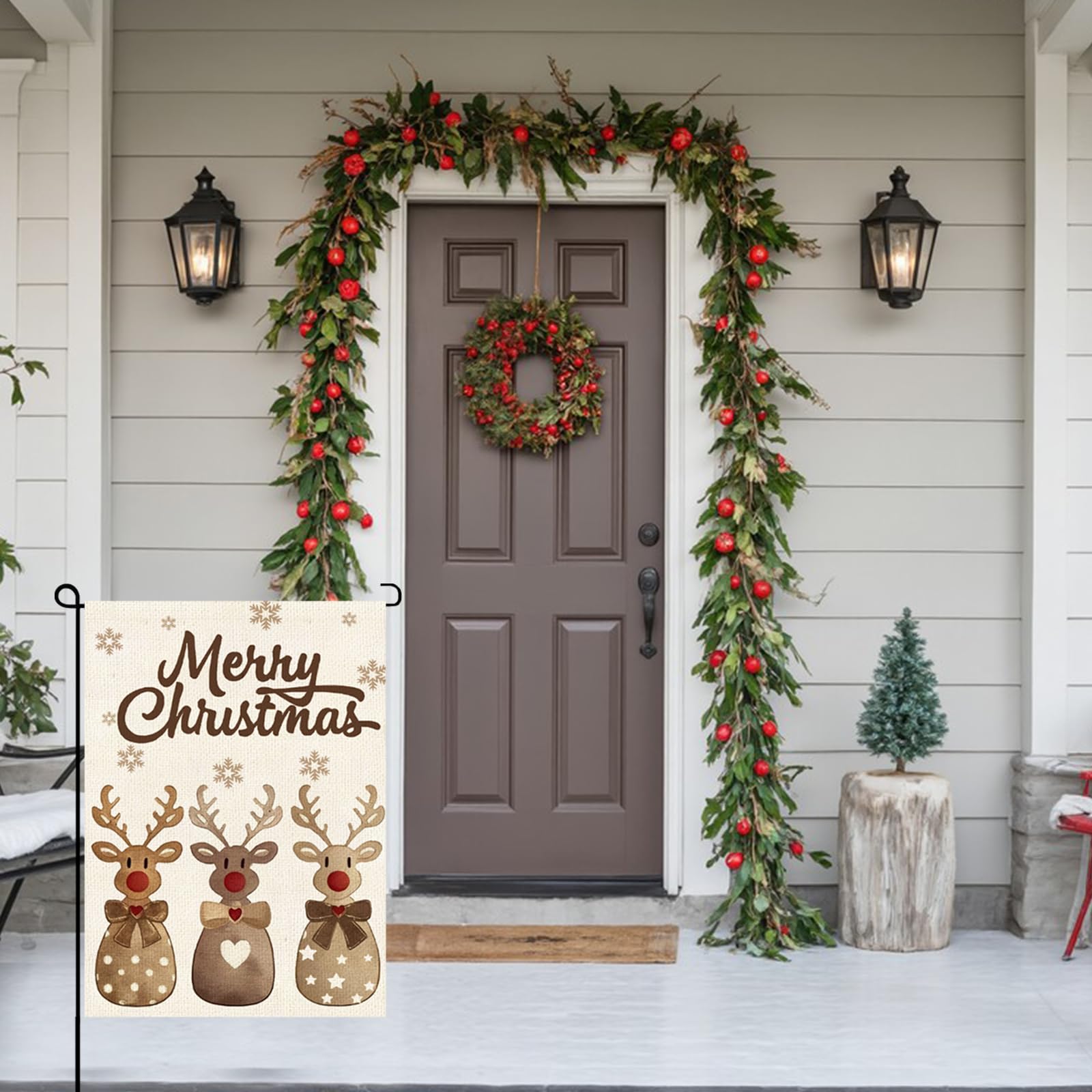 OEM Garden Flag Factory - Merry Christmas Reindeer Outdoor Flag - Image 5