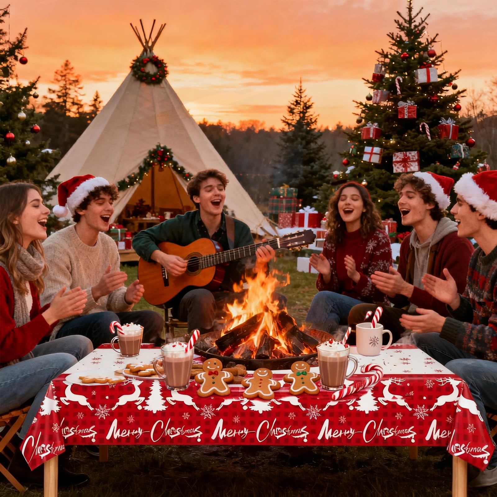 Custom Tablecloth Wholesale - Festive Winter Christmas Tablecloths 2-Pack - Image 3