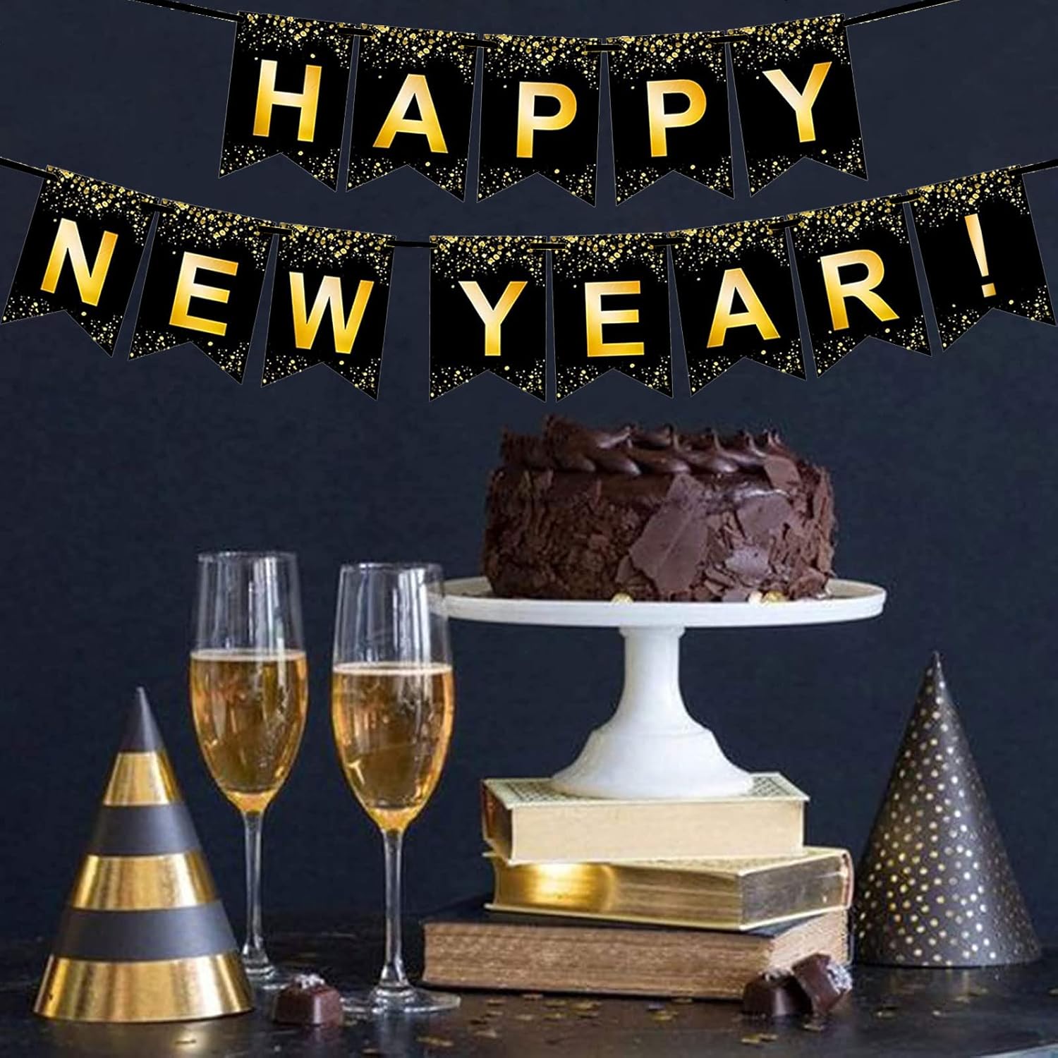 Custom Paper Banner - Elegant Starlight Happy New Year Decor - Image 5