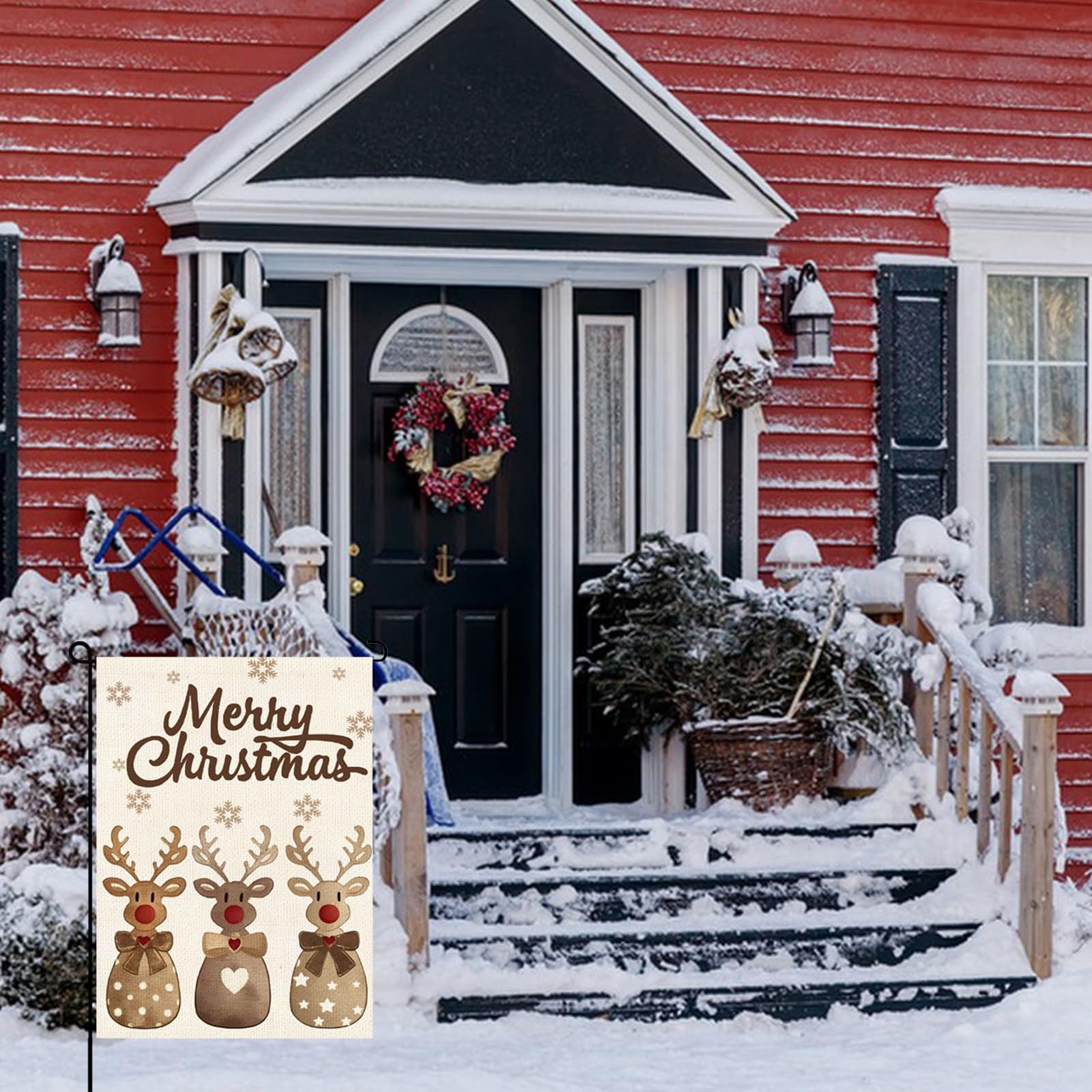 OEM Garden Flag Factory - Merry Christmas Reindeer Outdoor Flag - Image 3