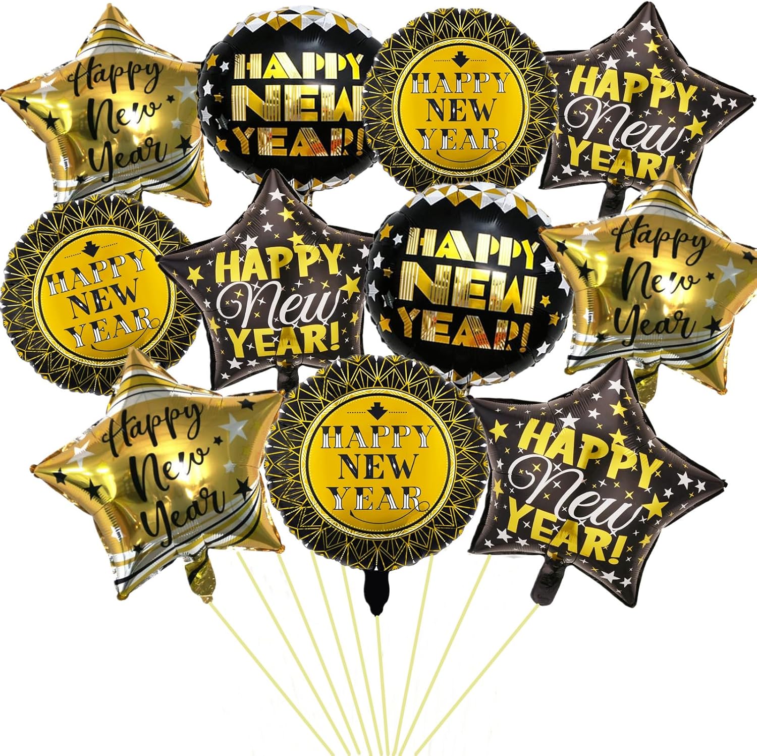 Custom Foil Balloon Factory - Festive Happy New Year Foil Balloons