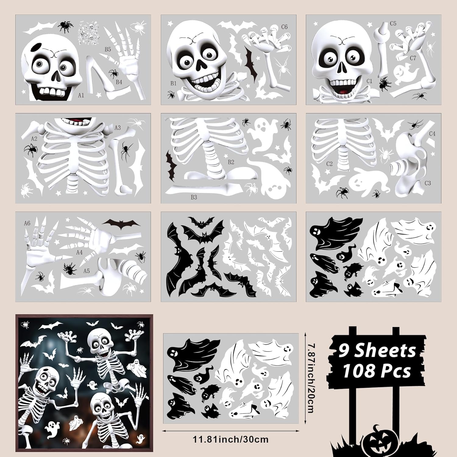 Halloween Window Clings