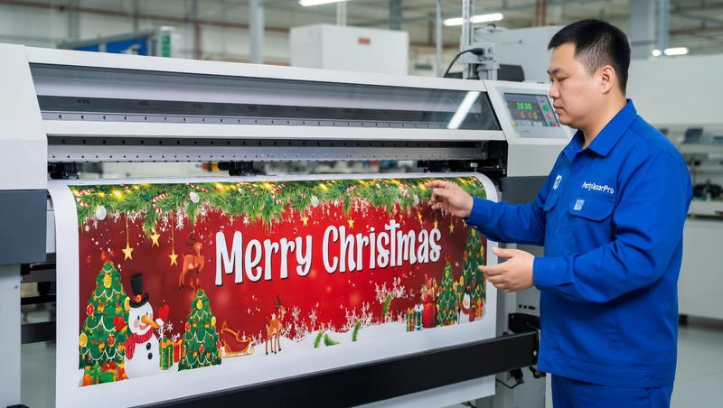 banner xmas Manufacturing Process 