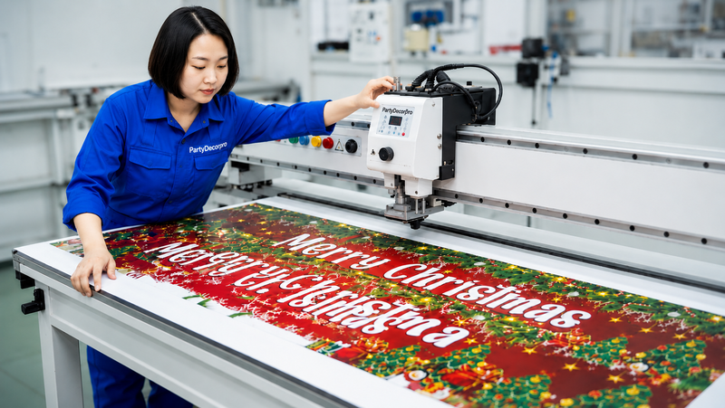 banner xmas Manufacturing Process 