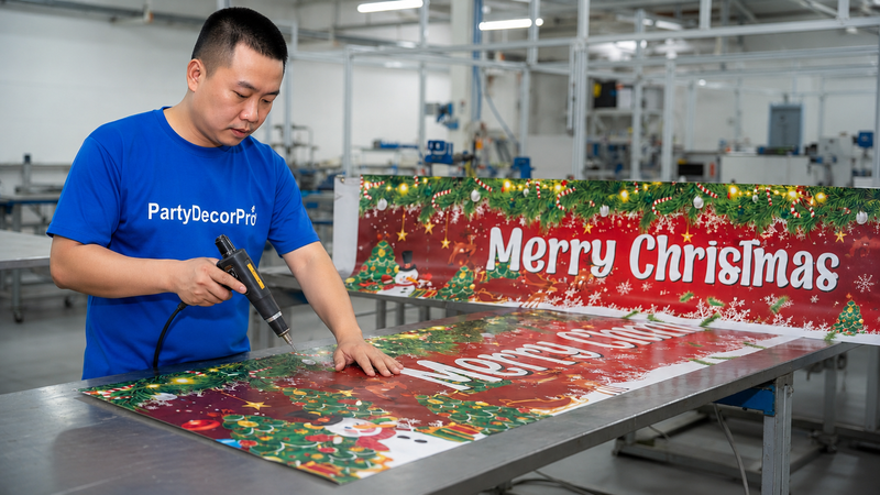 banner xmas Manufacturing Process 
