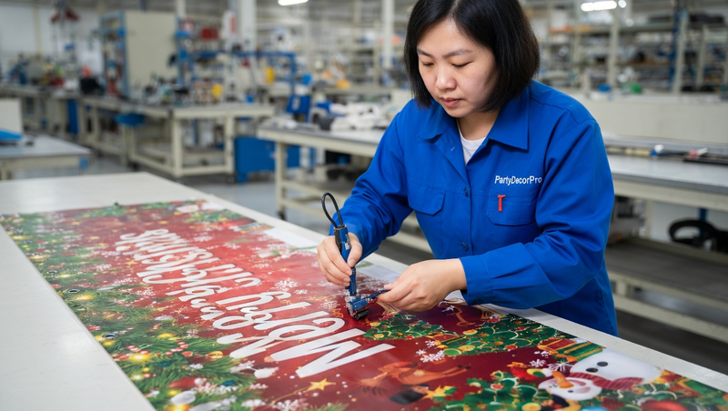 banner xmas Manufacturing Process 