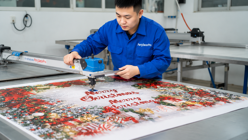 christmas painted banner Manufacturing Process 