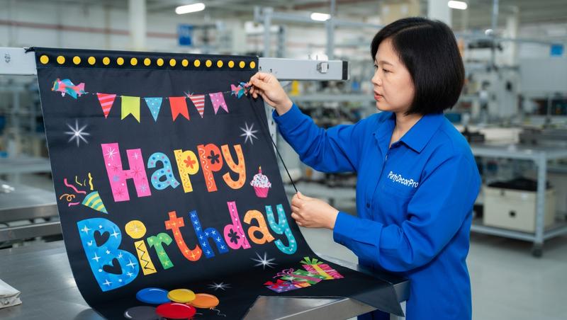 happy birthday banner Manufacturing Process 