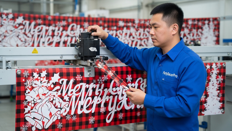merry christmas banner Manufacturing Process 