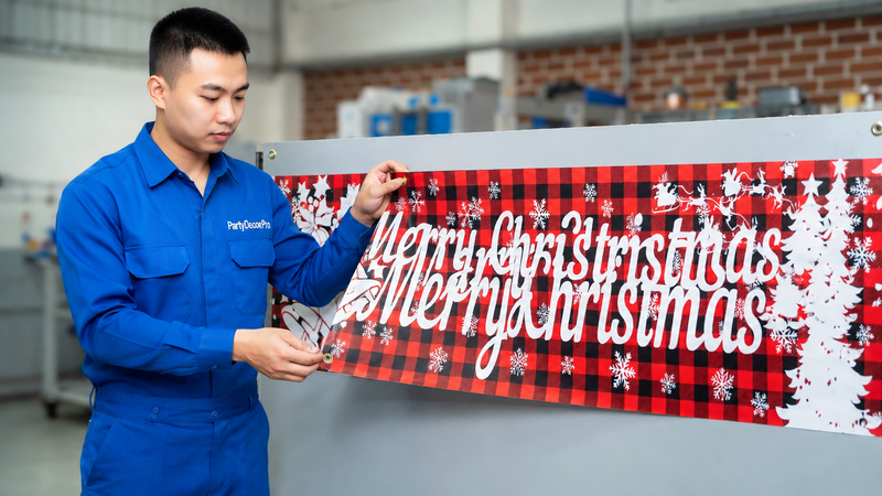 merry christmas banner Manufacturing Process 