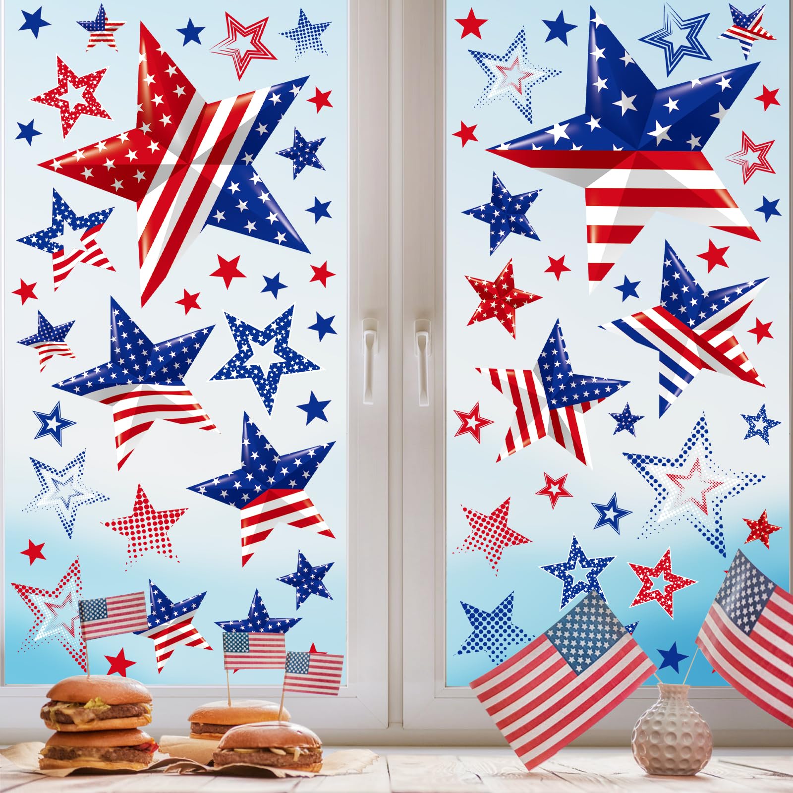 4Th Of July Window Clings