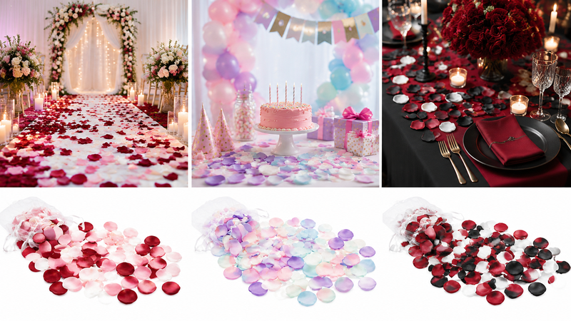 Custom artificial rose petals for wedding party and event decoration