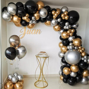 Black And Gold Balloon Arch
