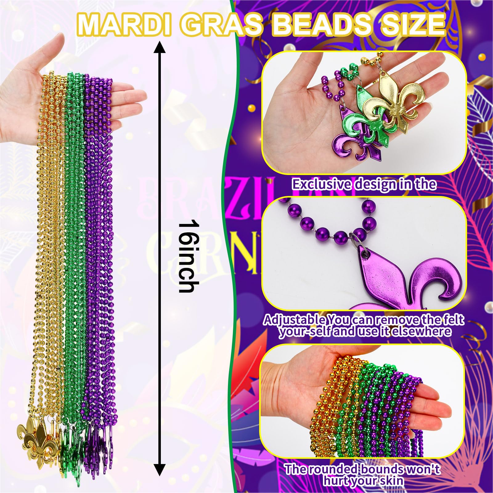 Bulk Mardi Gras Beads