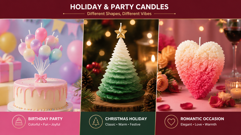 Red and white gradient Christmas tree shaped candle decorative festive wax product isolated on white background holiday celebration item