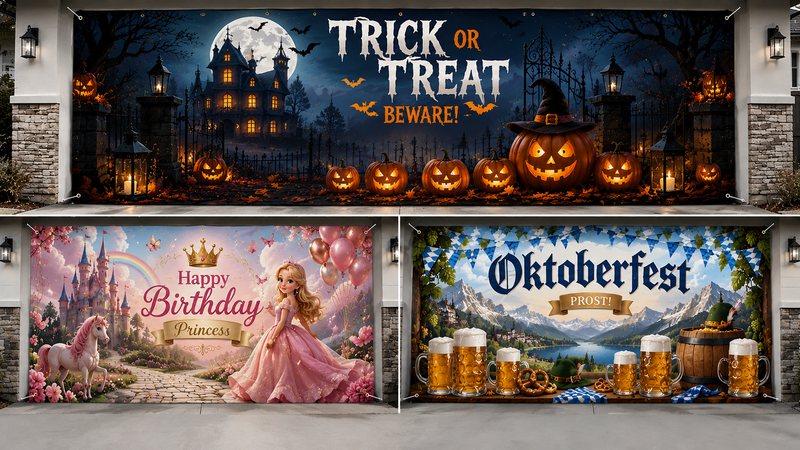 Customizable holiday and party banners for wholesale and events, vibrant and durable