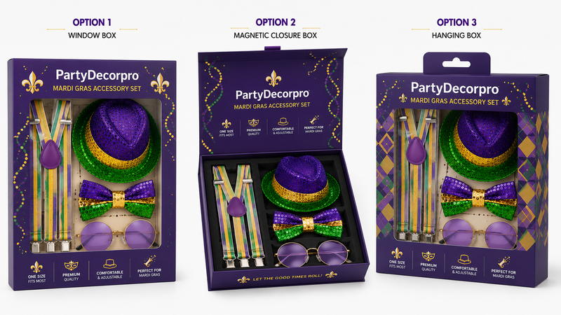 This packaging concept features a window box, magnetic gift box, and hanging display box for retail, e-commerce, and gifting. We offer custom sizes, structures, materials, printed artwork, and branding solutions to enhance product presentation and brand identity.