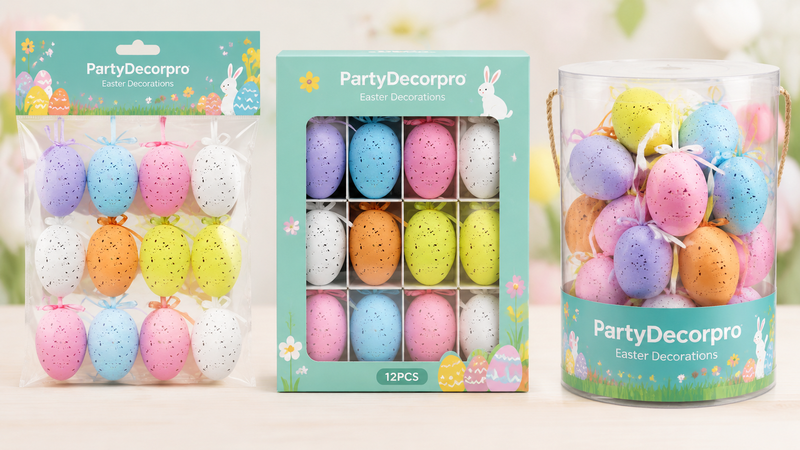 Custom Easter egg decoration packaging solutions with clear bags window boxes and display containers