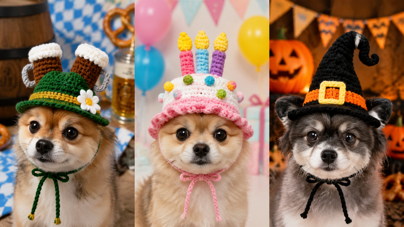 Pet costume set with Halloween birthday and festive themed outfits for dogs and cats wholesale B2B product showcase