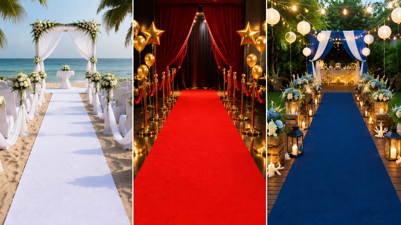 Purple wedding aisle runner outdoor ceremony bridal arch floral decorations pathway