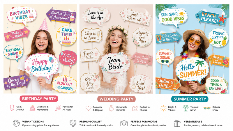 Teacher Appreciation Photo Booth Props Set with colorful school-themed signs, speech bubbles, pencils, apples, and thank-you messages on wooden sticks for classroom events and celebrations