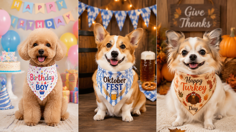 Dog bandana packaging set zip bag kraft box header card retail display