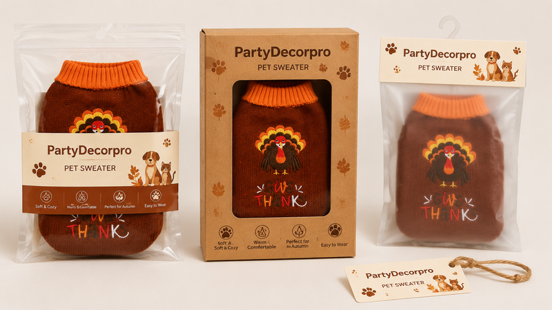 Pet sweater packaging set in zipper bag kraft box and frosted pouch retail display
