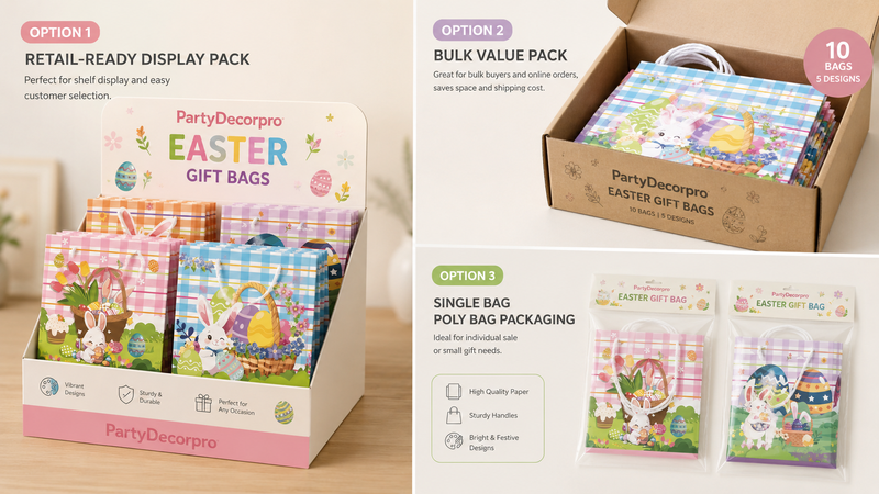 Customizable Easter Gift Bag Packaging – Multiple Display Styles