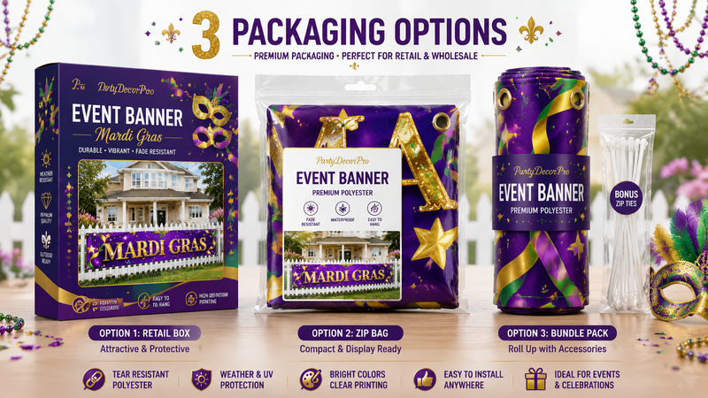 Creative product packaging showcase with multiple design styles for B2B customization.