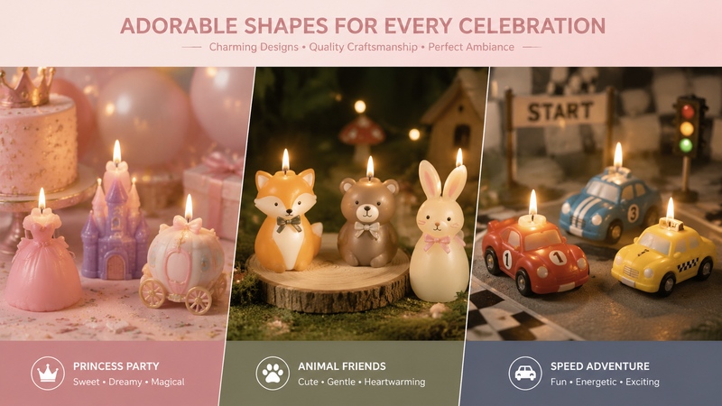 Flameless LED pillar candles with Easter bunny floral printed designs in triptych arrangement decorative ambient lighting product photography