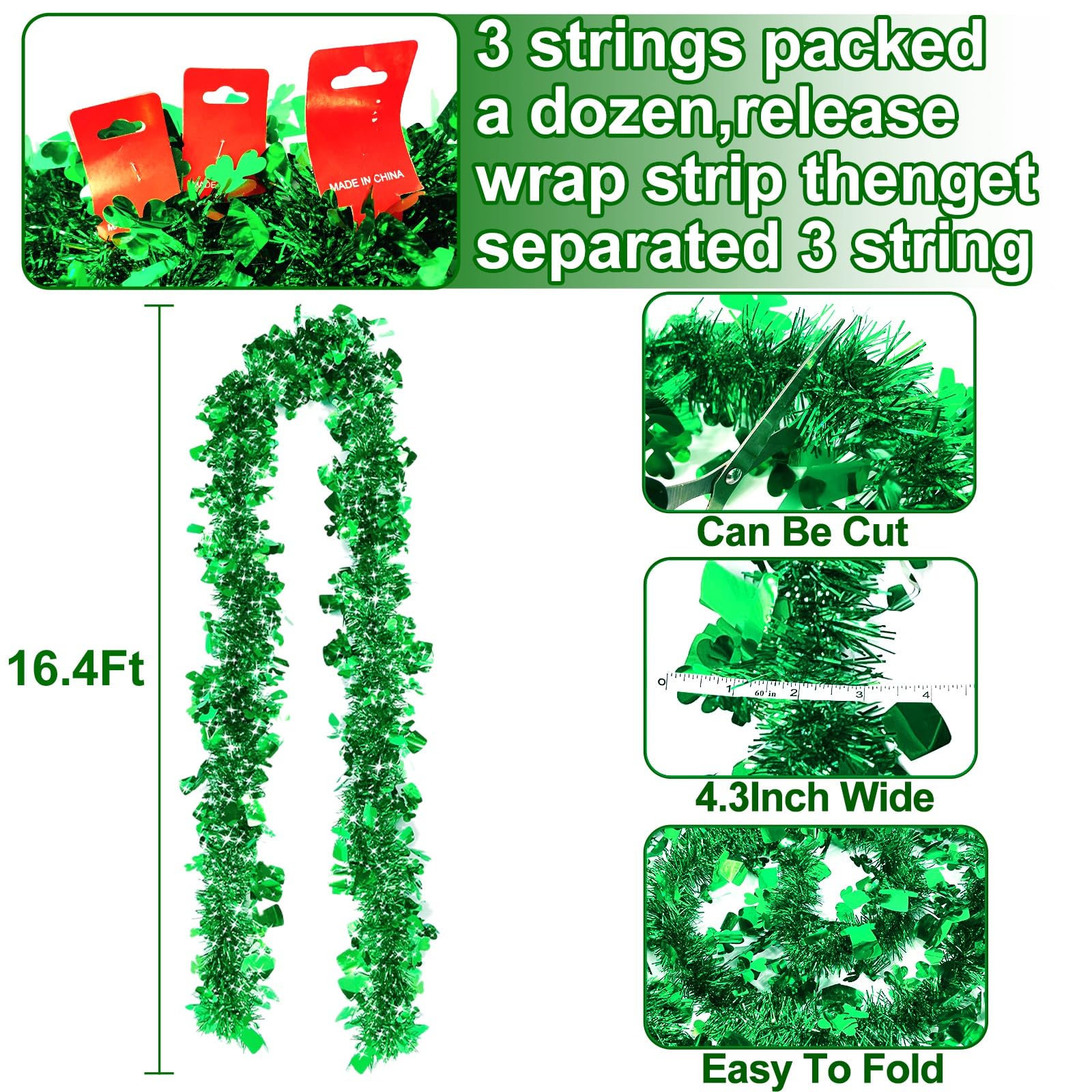 Green Tinsel Garland