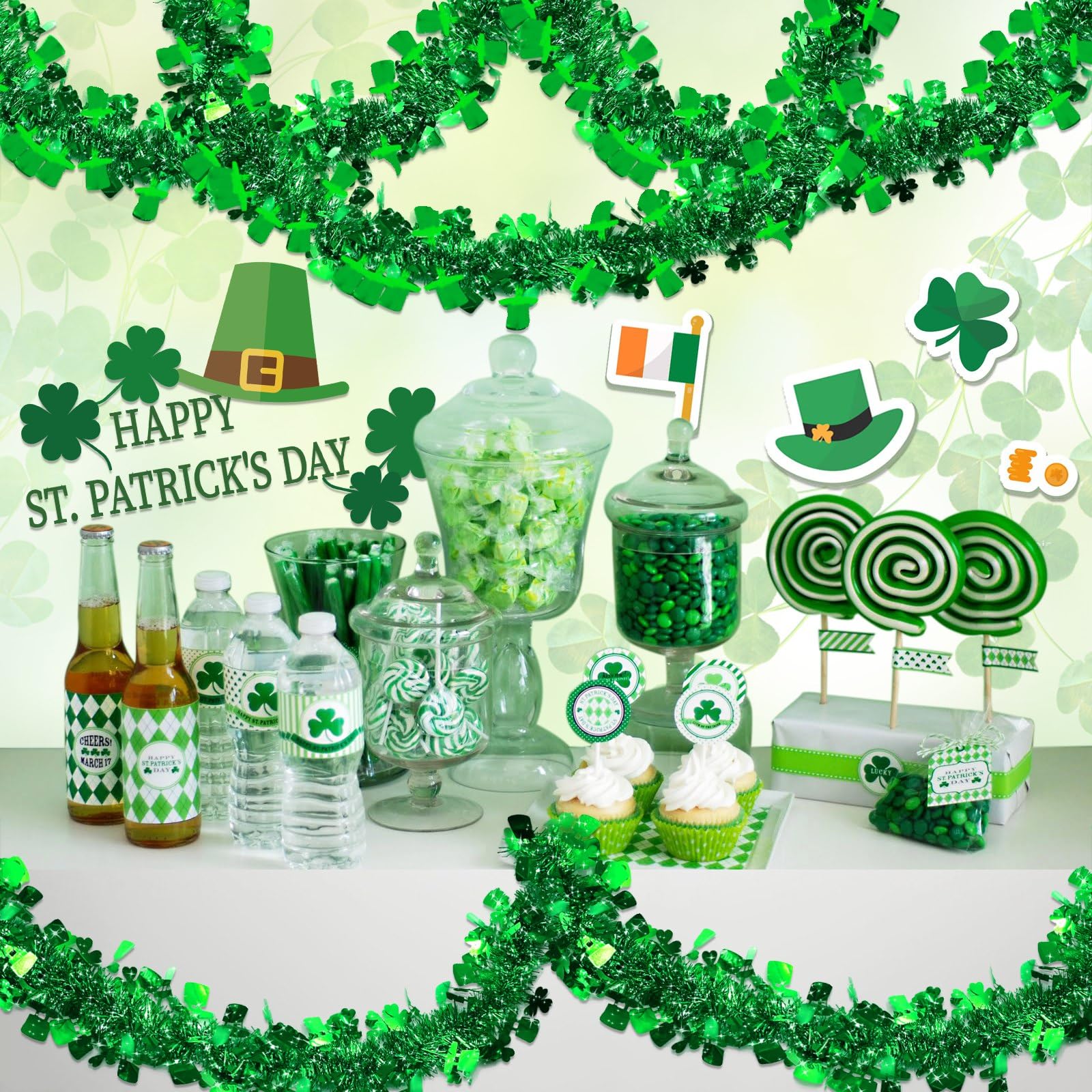 Green Tinsel Garland