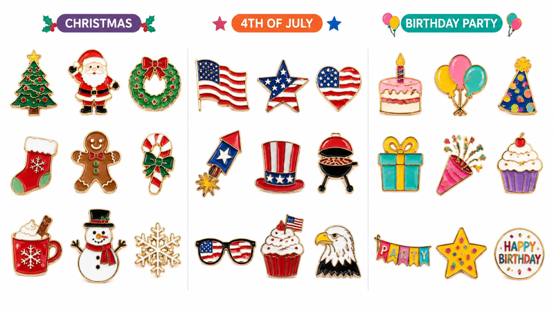 Assorted Halloween enamel pins featuring ghost pumpkin witch spider and spooky themed designs for wholesale B2B use