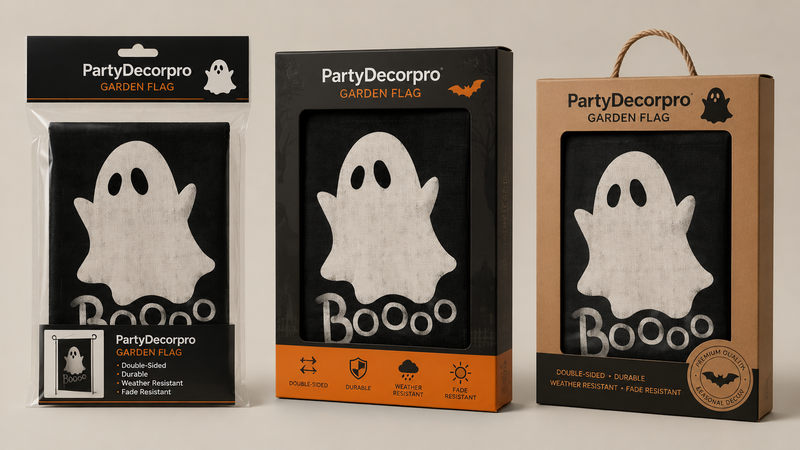 Halloween ghost garden flag packaging bag box kraft wholesale custom packaging