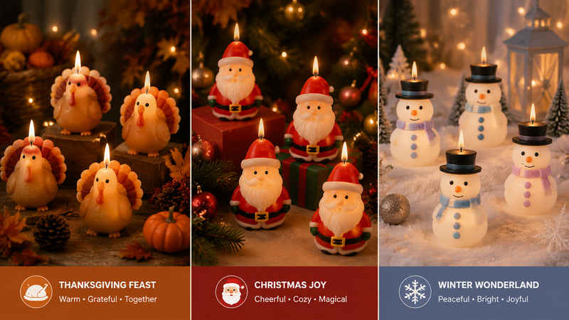 Flameless LED pillar candles decorative ambient lighting for holiday and party events