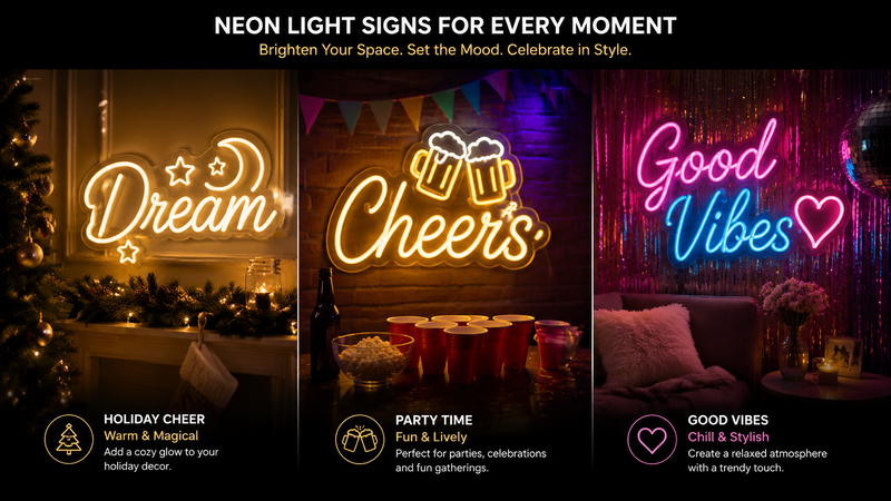 Love shaped neon LED sign glowing warm white light decorative holiday and party lighting close-up festive ambience background