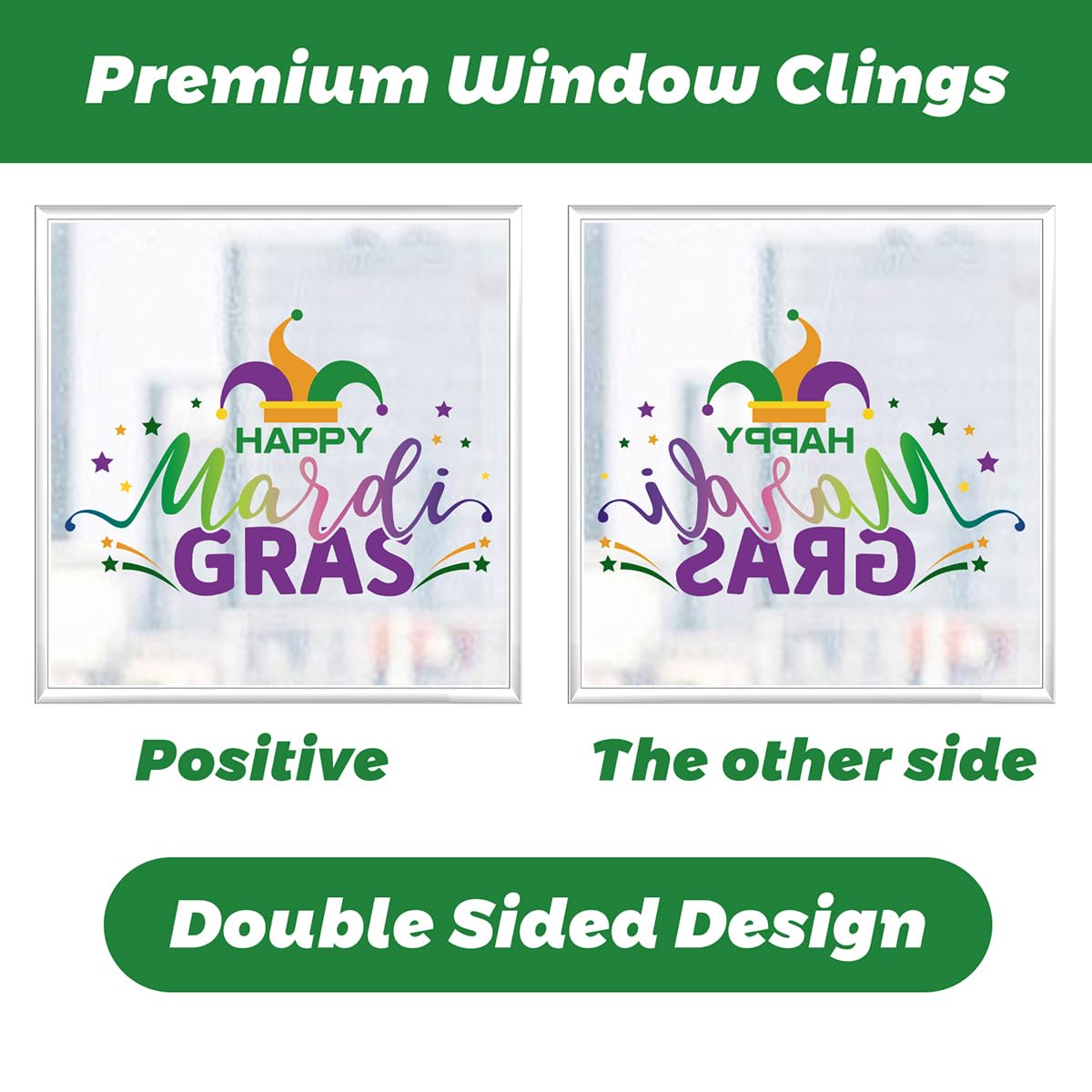 Mardi Gras Window Clings