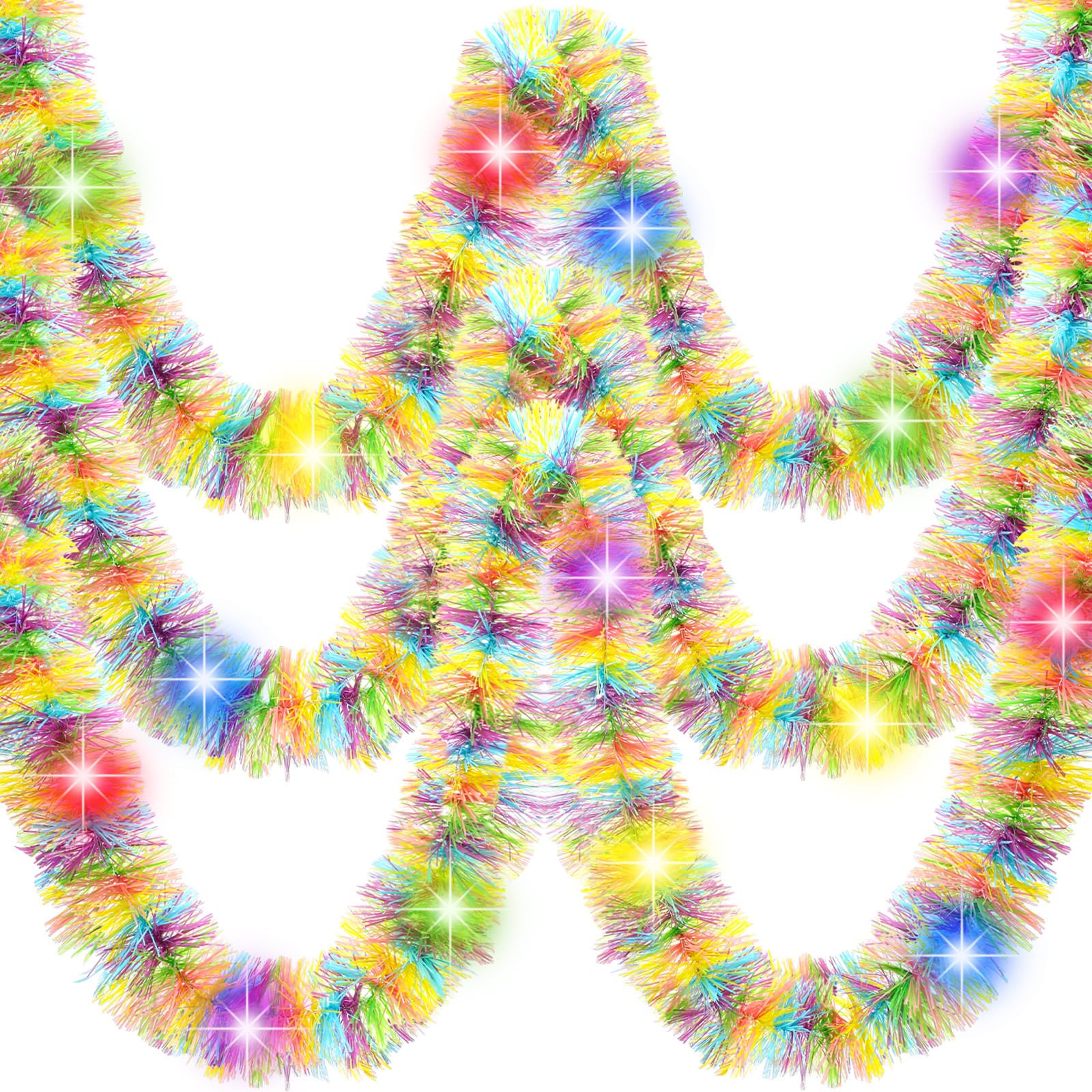 Pre Lit Tinsel Garland