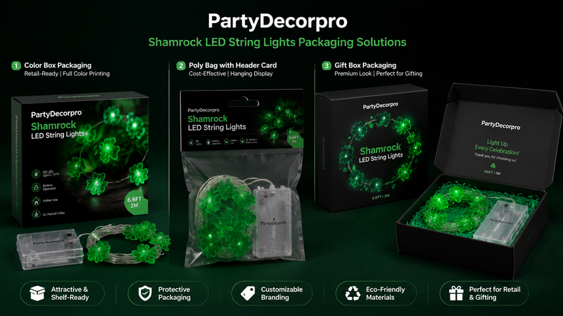 Shamrock LED string lights packaging solutions color box bag gift box wholesale B2B customization