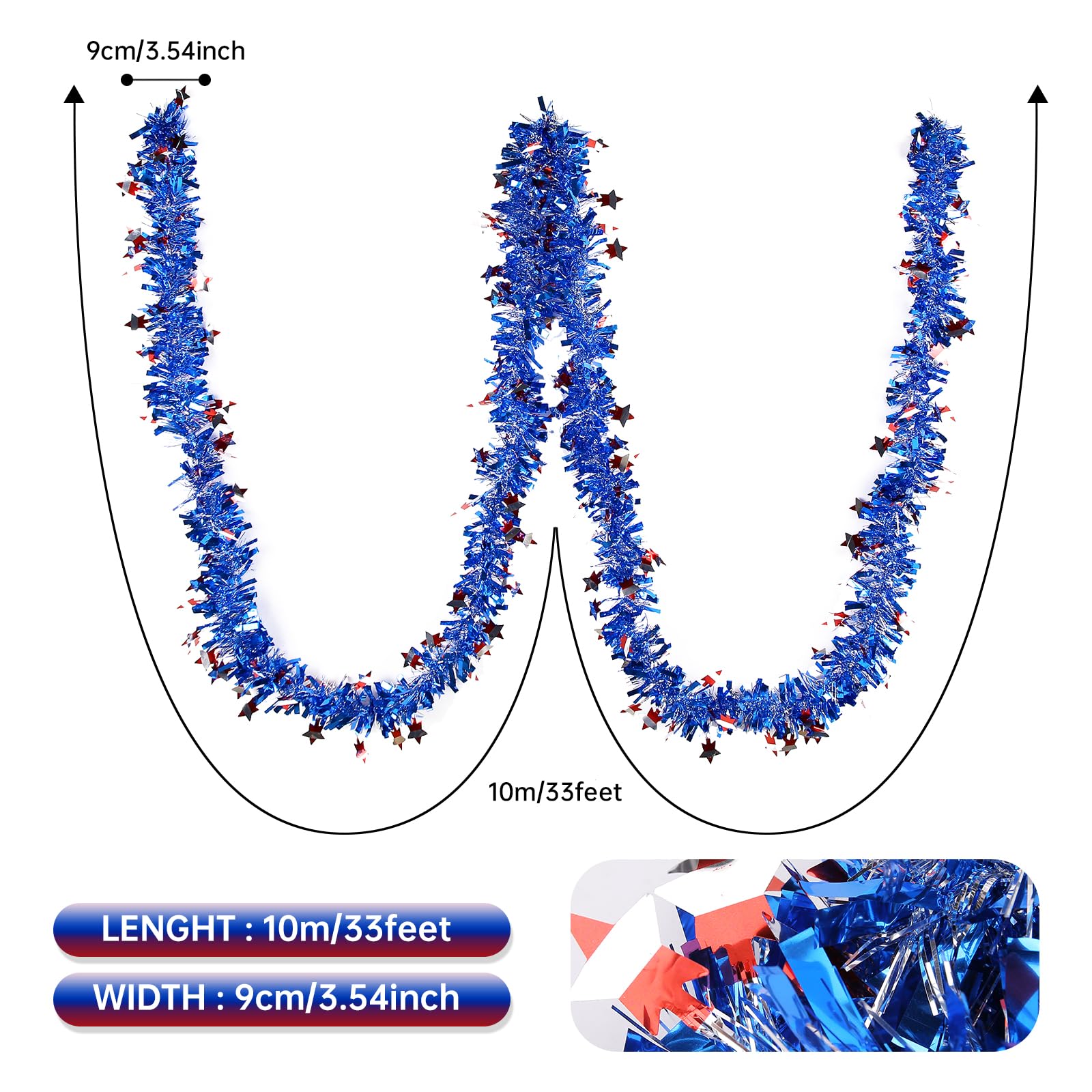 Tinsel Garland Blue