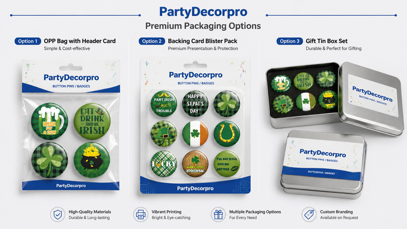 Custom packaging solutions display with OPP bag blister card and tin box wholesale product presentation layout