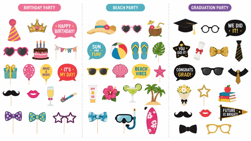 Father’s Day photo booth props manufacturing process with B2B customization options and factory production scene