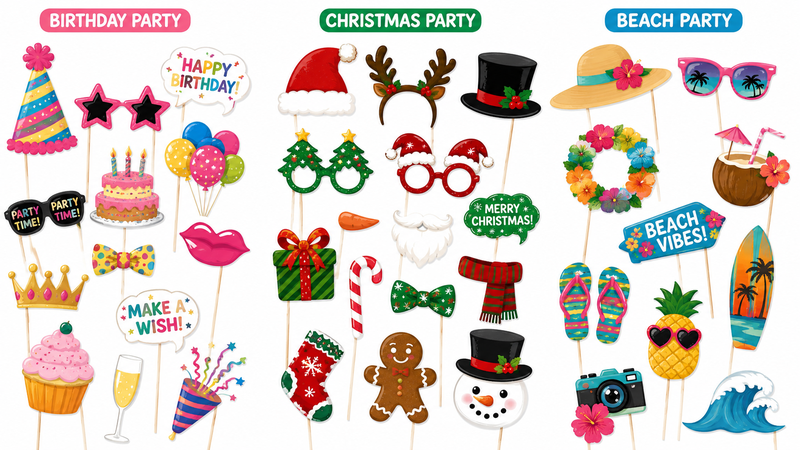 Teacher Appreciation Photo Booth Props Set with Colorful School-Themed Glasses Hats Signs and Educational Party Accessories